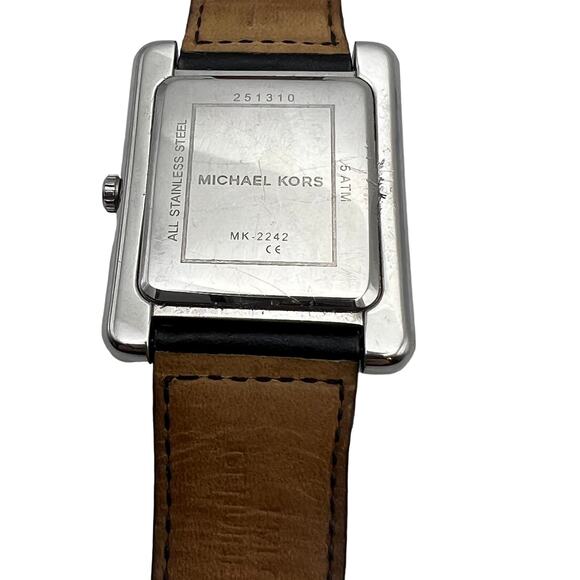 Michael Kors Quartz Watch Womens Stainless Steel MK-2242 Silver Embossed Leather - Picture 3 of 16